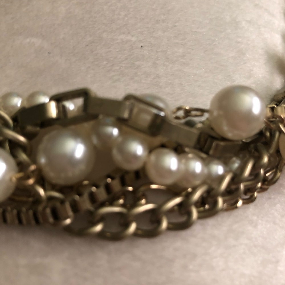 Antique gold and faux pearl necklace - Picture 3 of 3